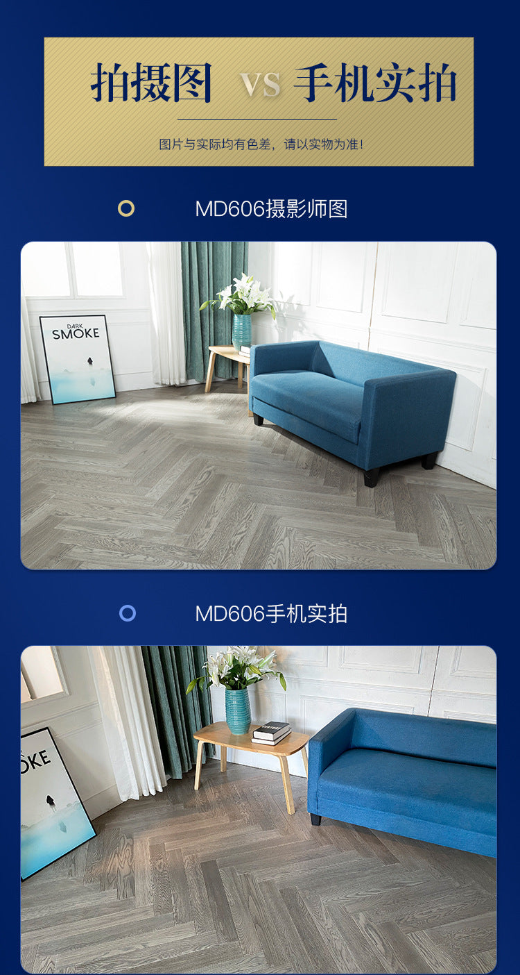 In-stock wholesale with on-site installation Herringbone Locking Floor Heating New Three-Layer Solid Wood Flooring Oak Black Walnut Flooring