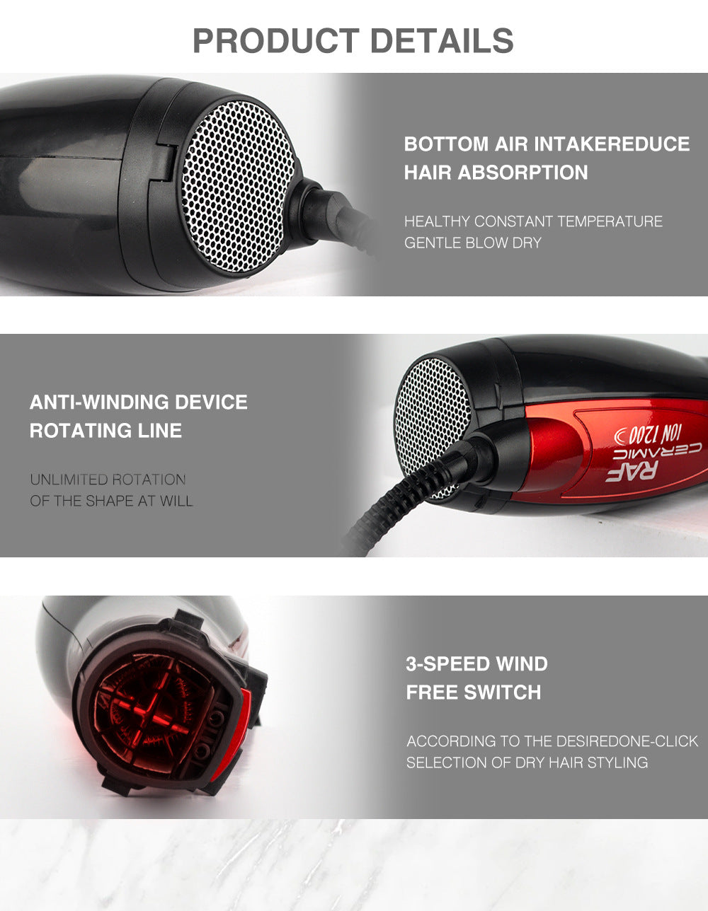 多功能卷发吹风梳梨形花头大功率家用美发造型工具套装5 