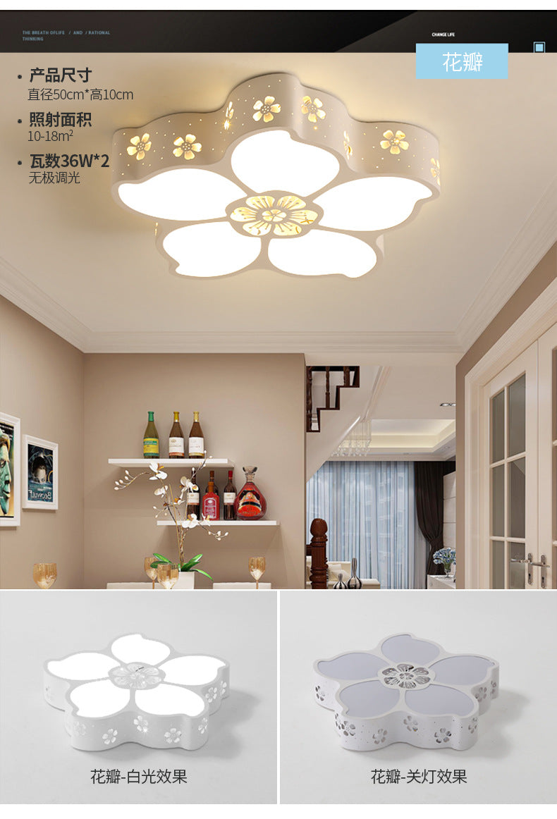 New Bedroom Lamp Simple Fashion Children's Room Lighting Warm Romantic Living Room Decor Creative LED Ceiling Lamp