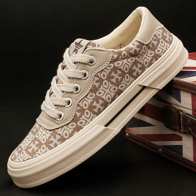 25138 Men's Flat Lace-Up Low-Top Canvas Shoes Retro Spring Trendy Sneakers Breathable Summer Casual Trendy Shoes