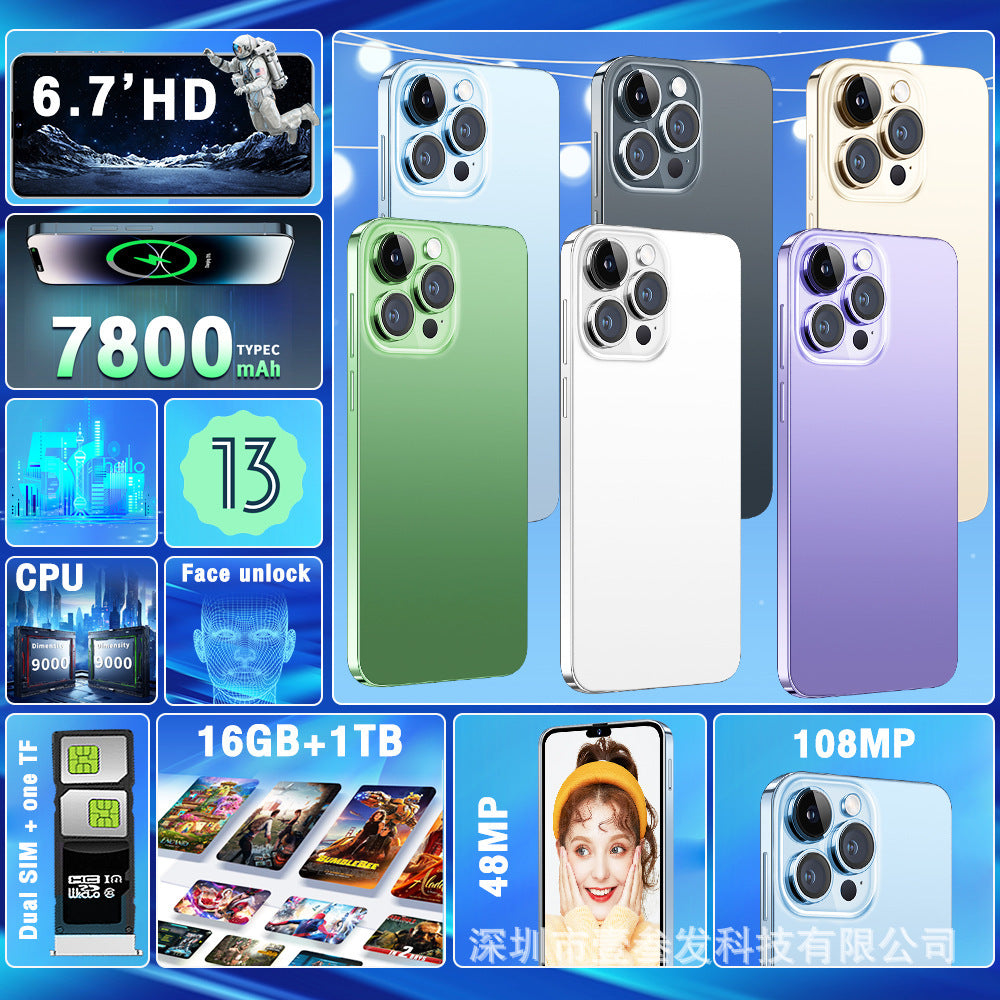 New Mobile Phone i15ProMAX2+16HD Large Screen In Stock Android Smartphones Bestsellers