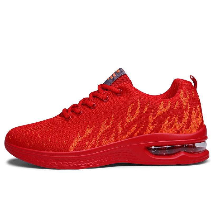 New Sports Shoes Four Seasons Casual Flyknit Breathable Cushion Running Shoes for Teenagers Ultra-light Shock-absorbing Trendy Men's Shoes