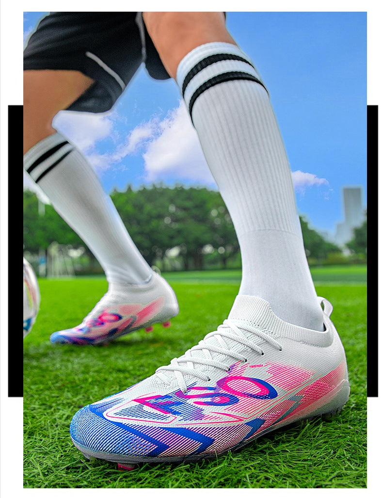 Manufacturer Football Shoes Long Spikes Student Adult Outdoor Turf Training Shoes Professional Competition Sports Shoes Wholesale