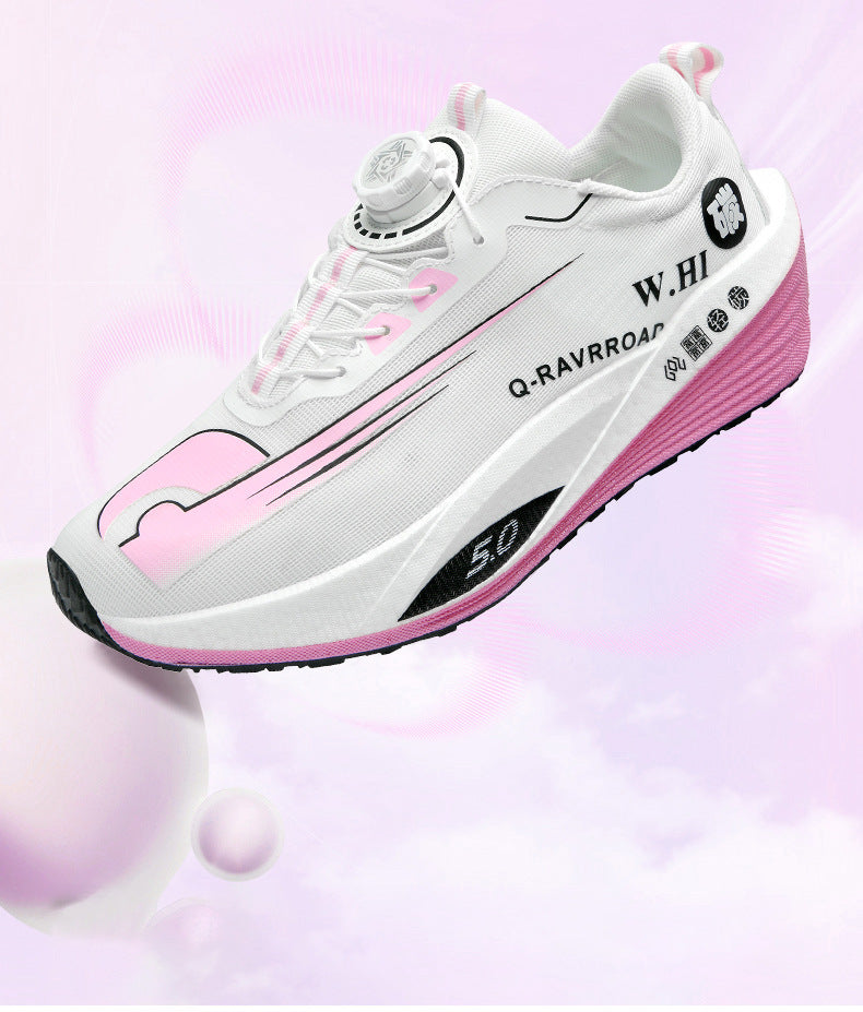 2025Autumn Winter New Style Real Explosive Carbon Plate Soft Sole Wear-Resistant Sports Shoes Parent-Child Rotating Buckle Comfortable Shock Absorption Rebound Running