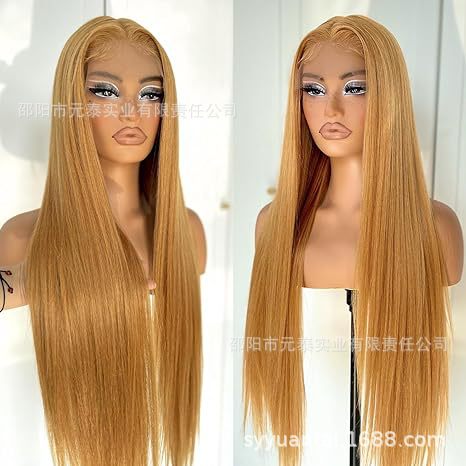 13x4 Honey Blonde Lace Front Wig Long Straight Synthetic Wig