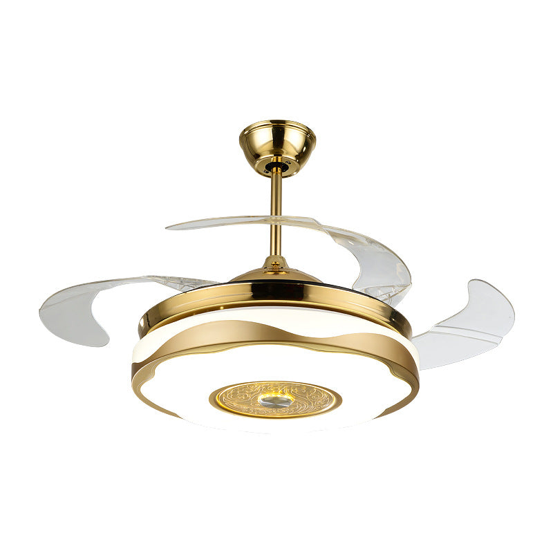 Living Room Ceiling Fan with Strong Wind Power Invisible Household Ceiling Fan Light for Bedroom and Dining Room, Integrated Fan Light with Light, Electric Fan Ceiling Light