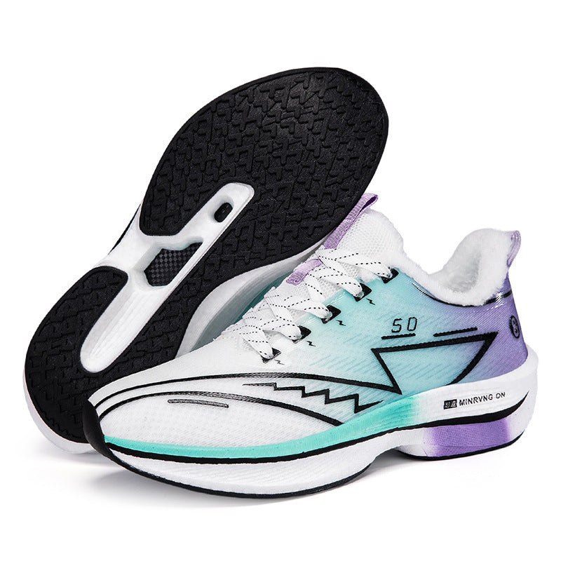 Red Rabbit8PRO Fleece-Lined Warm Running Shoes Outdoor Sports Casual Lightning Men and Women Real Explosive Carbon Plate Anti-Slip Running Shoes