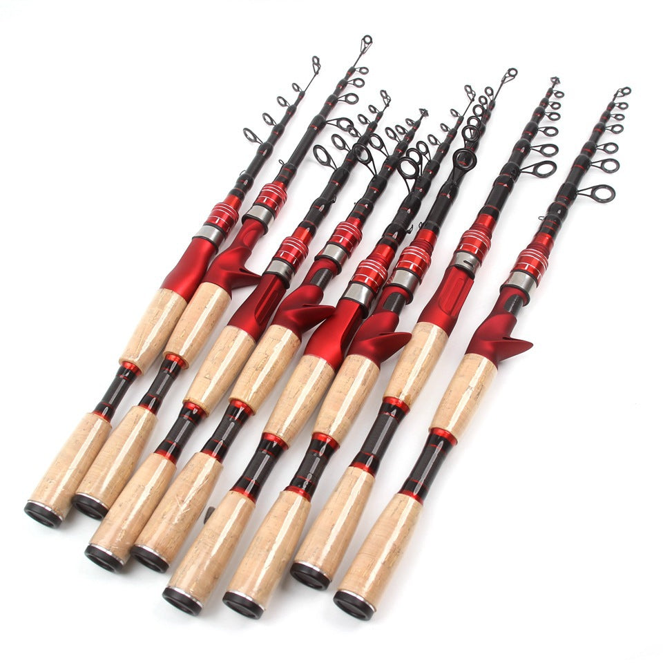 Ultra Short Ultra Light Portable Fishing Rod Carbon Fiber Telescopic Lure Rod Vibration Style Fashionable Lure Rod Lightweight Casting Small Sea Rod