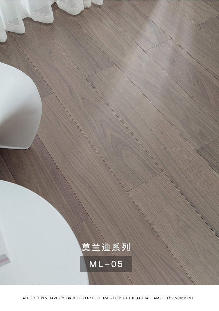 【Door-to-Door Installation】Morandi Style 15mm Lock Buckle Glue-free Installation Black Walnut New Three-layer Flooring Solid Wood