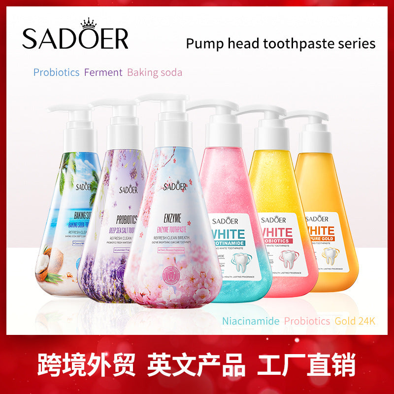 All English Toothpaste220gSADOER Niacinamide Probiotic Cleansing Stain Removal Oral Freshening  Wholesale