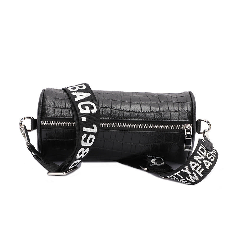 Crocodile Pattern Single Shoulder Women's Bag Trendy Fashion Crossbody Bag Niche Versatile Personality Mini Cylinder Underarm Women's Bag
