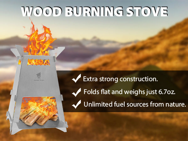 Outdoor Firewood Stove Portable Rocket Stove Foldable Firewood Stove Camping Picnic Barbecue Stove Picnic Heating Stove