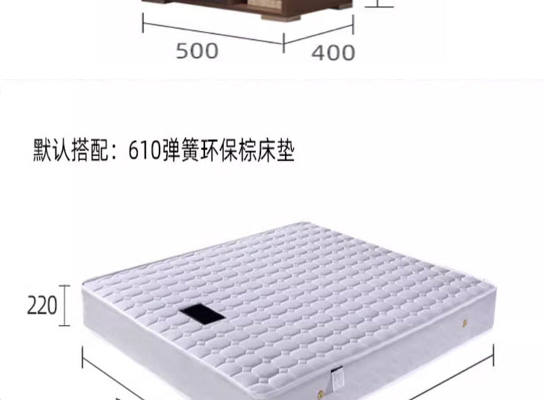 Modern Minimalist Air Pressure High Box Bed Nordic Tatami Bed Home Bedroom Master Double Storage Platform Bed