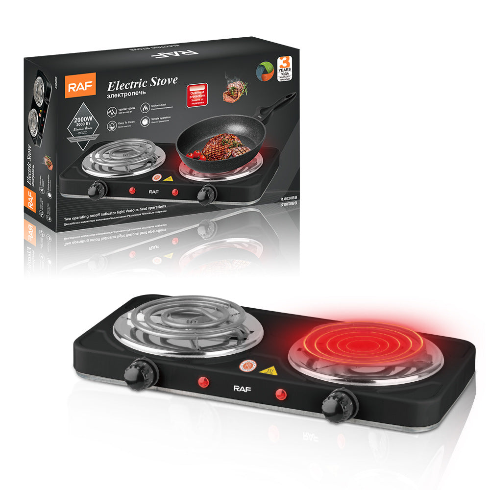 RAF Double-Head Electric Ceramic Stove Small Household Appliance Multi-Functional Cooking Coffee Stove Household Small Electric Stove Wholesale R8020