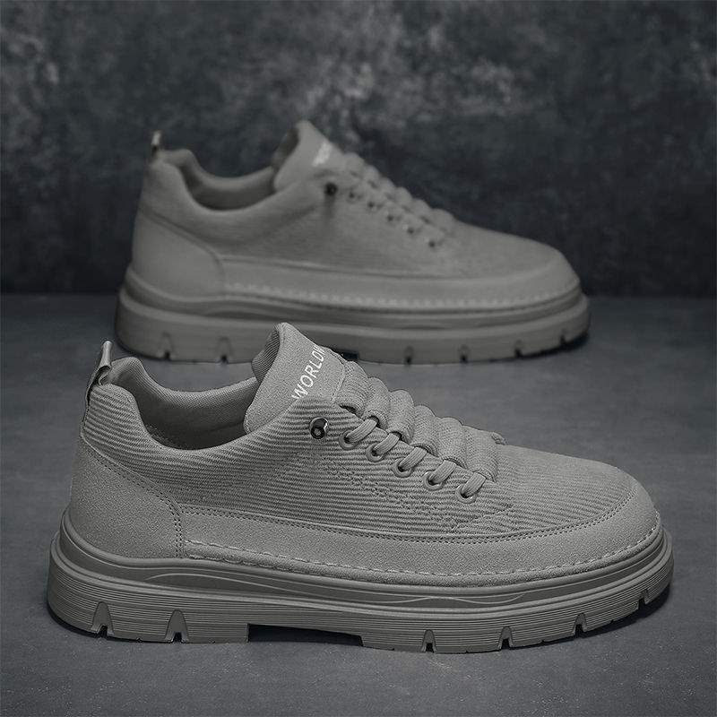 Men's Work Shoes Autumn Breathable Thin Full Black Casual Canvas Sneakers Youth Non-Slip Chef Office Trendy Shoes