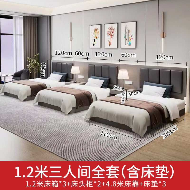 Hotel Guesthouse Bed Standard Room Full Set Furniture Apartment Homestay Single Double Bed Hotel Rental Room Special Bed Box