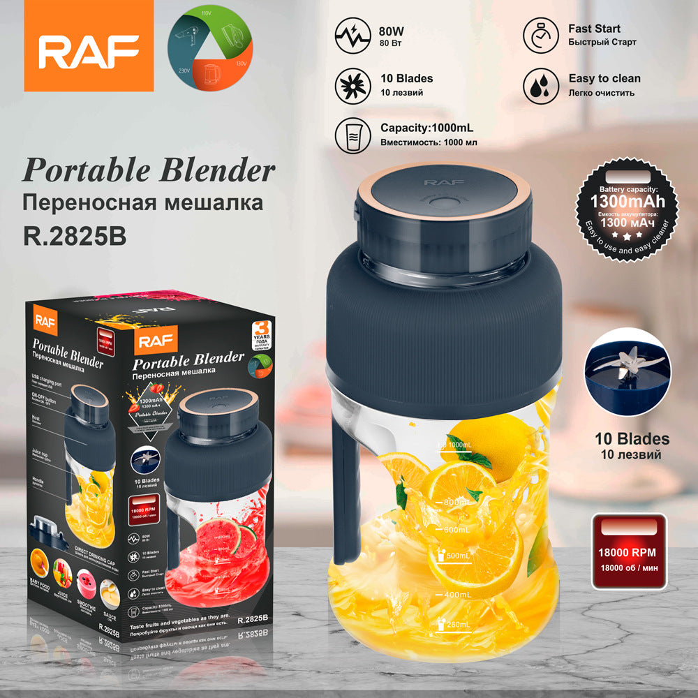 RAF EU Standard Electric Fresh Orange Juicer Household Automatic Juicer Lemon Orange Juice Cup Small Portable