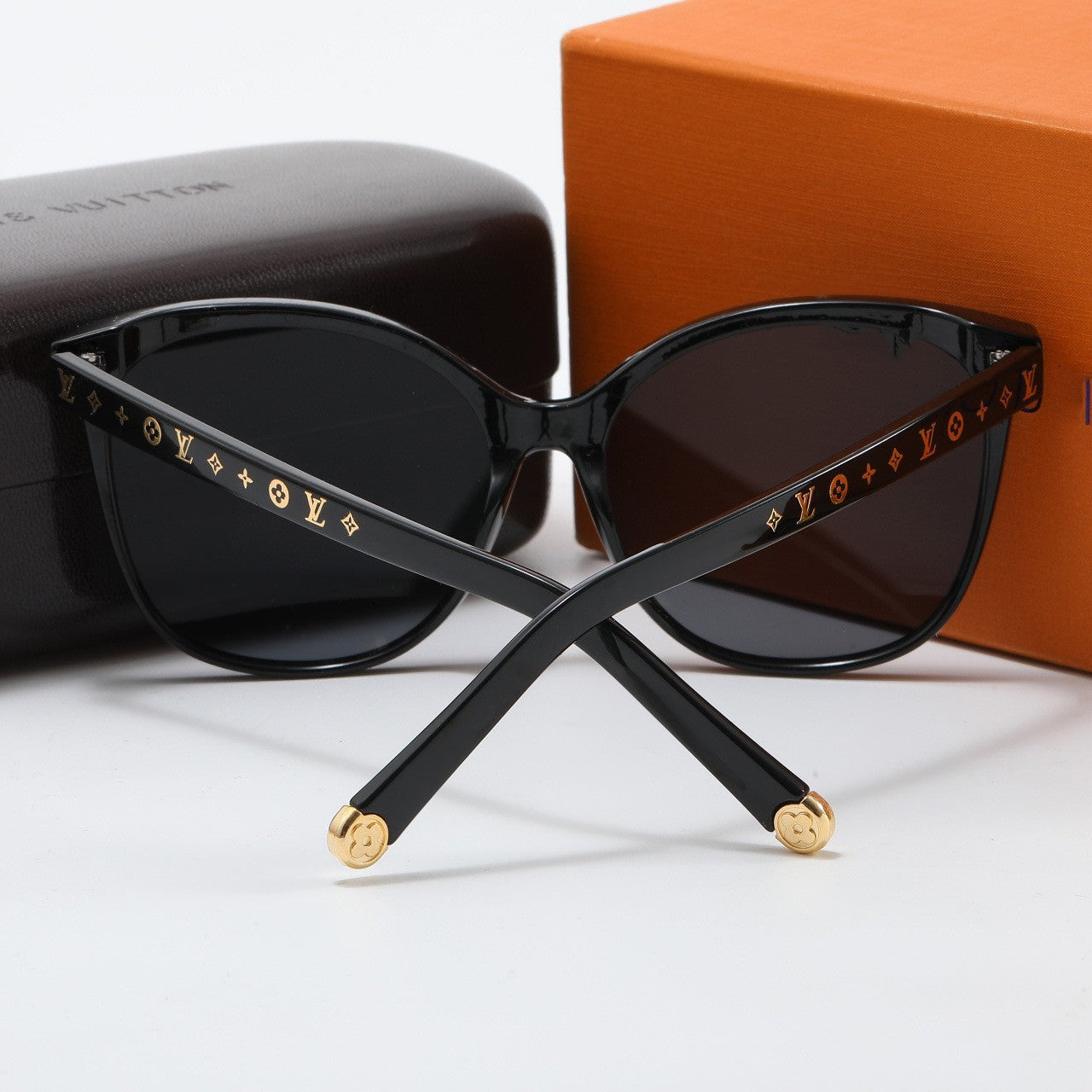 Ouyang Nana Glasses Large Frame Oval Plain Mirror Light Blocking Fashion Versatile Sunscreen Sunglasses for Women UV Protection