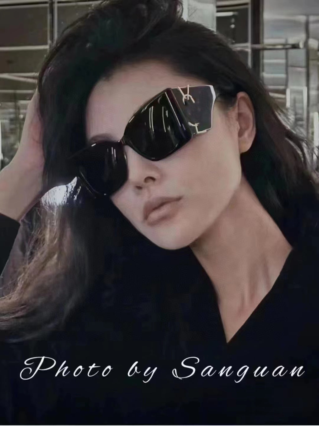 Yang Shulin's Same Style High-Quality Fashion Sunglasses Cat Eye Women's Sunglasses Sun Protection UV Protection Men's Style119