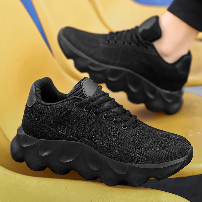 2025Autumn Large Size Men's Mesh Breathable Lightweight Height-Increasing Running Shoes Outdoor Hiking Casual Sports Shoes