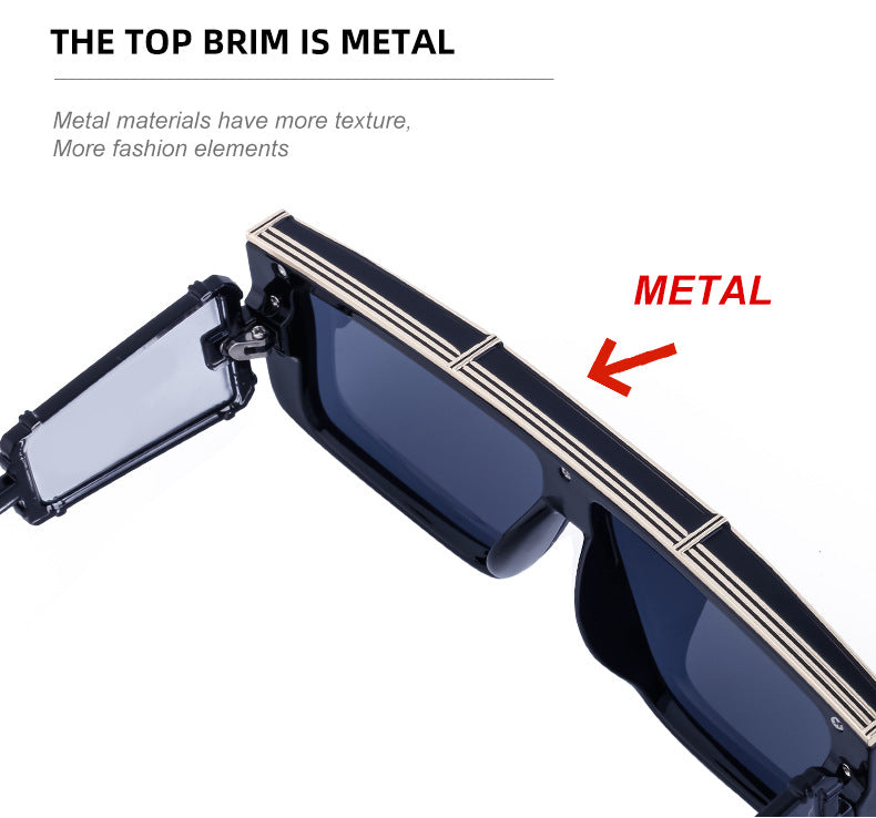 European and American Cyber Steampunk Square Frame Sunglasses for Men Trendy Y2K Wholesale Sunglasses and Eyeglasses sunglasses