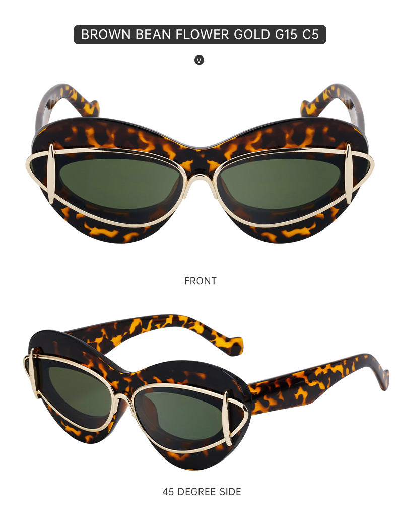 New European and American Fashion Cat Eye Sunglasses for Women Driving, Same Style as Internet Celebrities Y2K Trendy Small Frame Sunglasses sunglas