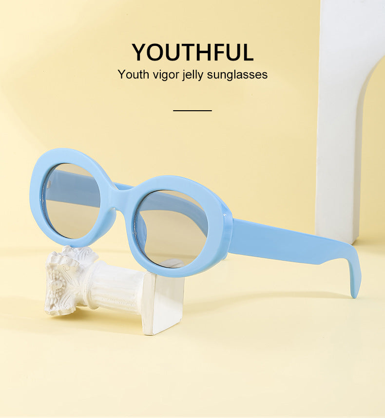 Fashion Round Frame Sunglasses for Women Trendy European and American Style ins Small frame sunglasses for women outdoor sun protection glasses shades