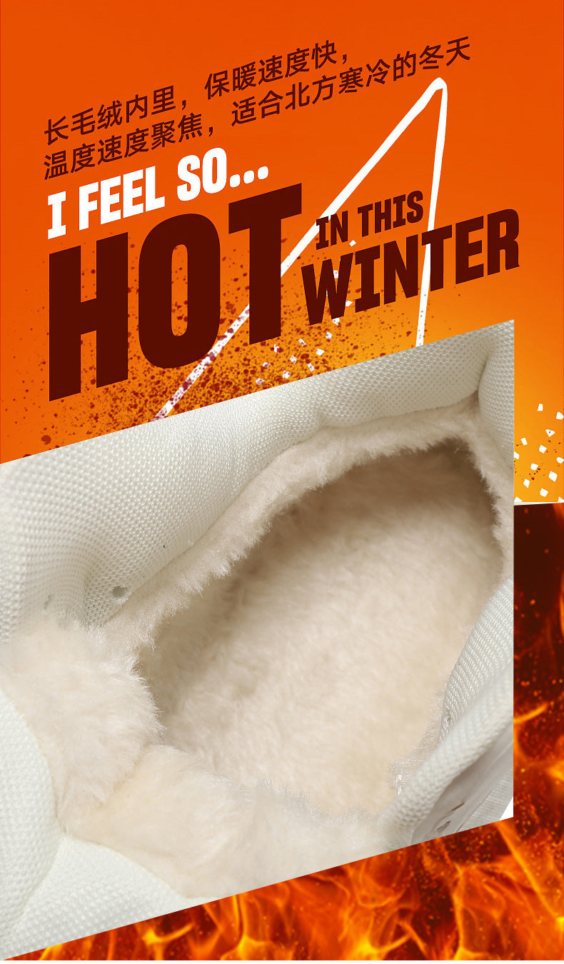 Winter New Fashion Trend Fleece-Lined Warm Sports Shoes for Teenagers Professional Training Non-Slip Cushioned Basketball Shoes