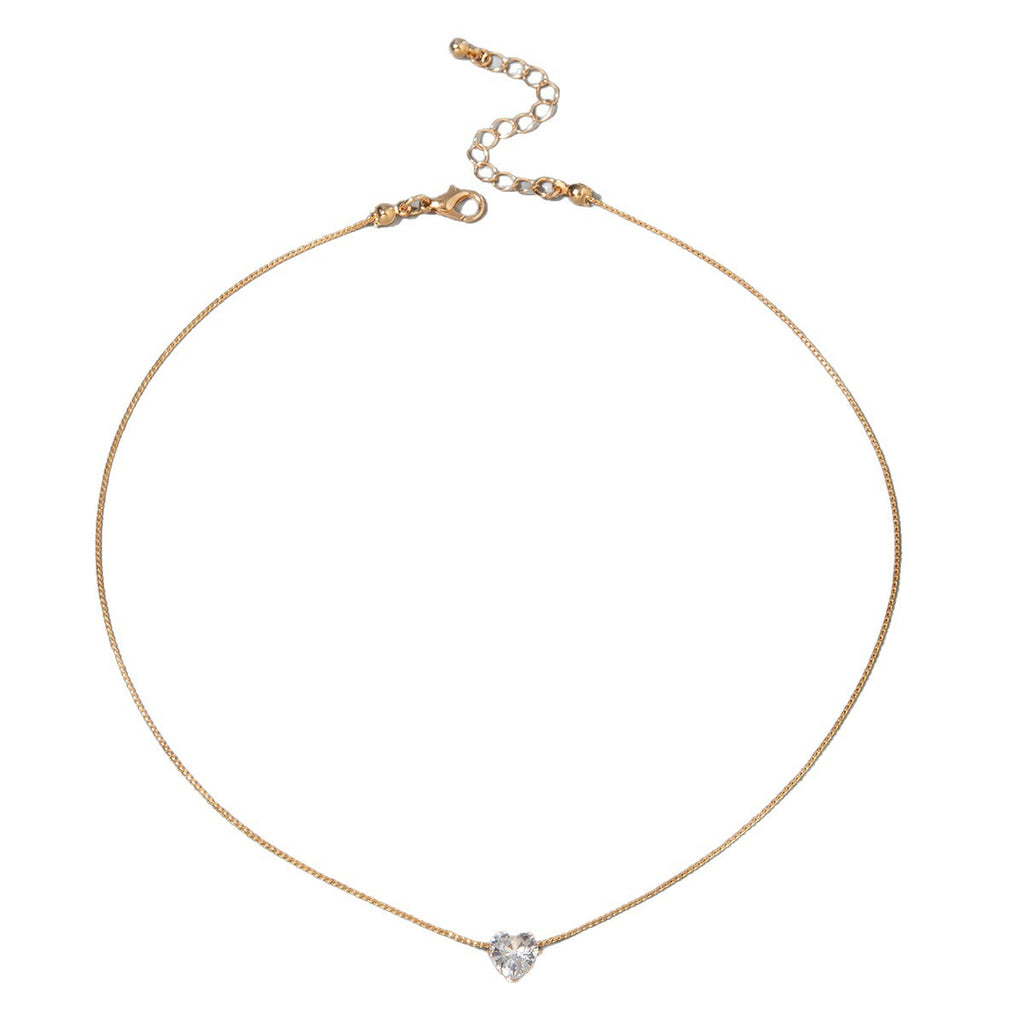 European and American Ornament Fashionable and Simple Diamond-Encrusted Chain Necklace for Women Creative Water Drop Multi-layer Pendant Collarbone Necklace