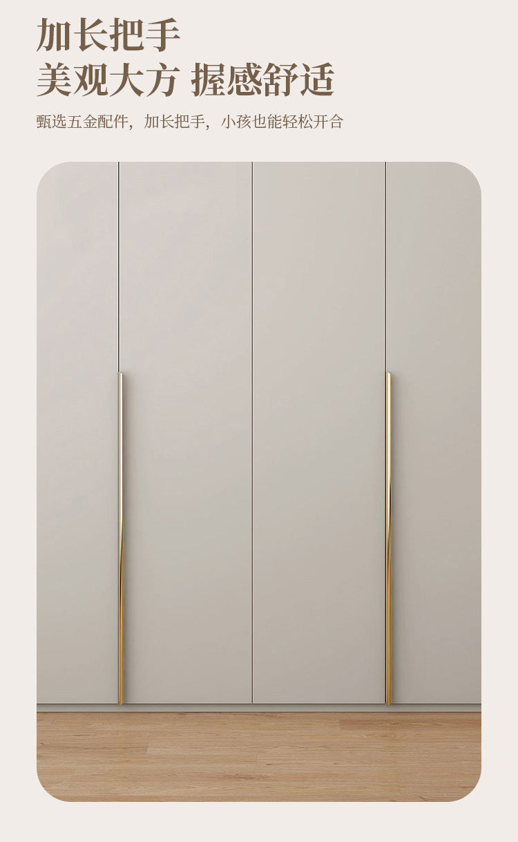 Custom Solid Wood Wardrobe for Home Bedroom Modern Simple Cream Style Hot-Selling Storage Cabinet One-Door to Ceiling Large Wardrobe