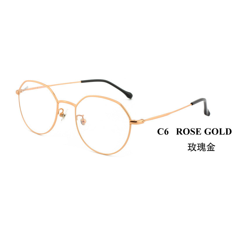Fashion Retro Half Titanium Eyeglass Frame Shenzhen IP Electroplated High Quality Frame Unisex Glasses Minimalist Metal Frame