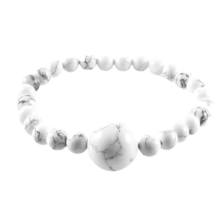 Men's White Turquoise Bracelet6mm Natural Stone Beads Volcanic Stone Bracelet Fake Protein Tiger Eye Frosted Beaded Bracelet