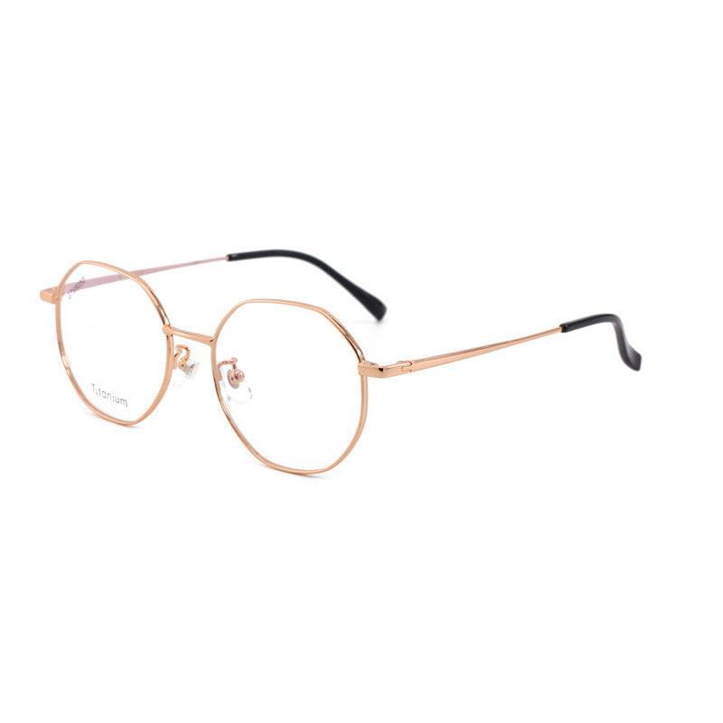 Polygonal Titanium Frame Glasses Frame Unisex Titanium Alloy Glasses Lightweight Metal Frame Polygonal Frame