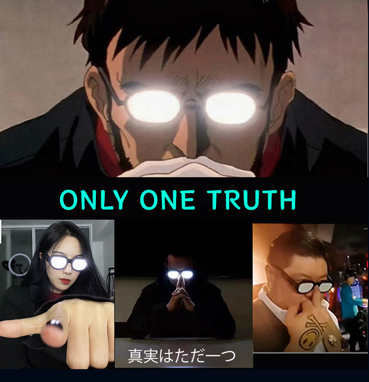 New LED Glowing Red Eye Glasses Same Style Glowing Glasses Personality Funny Party Performance Flashing Props