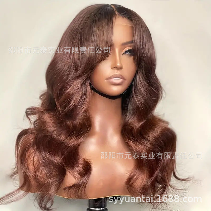 Synthetic Body Wave Chocolate Brown 13X4 Lace Front Wigs
