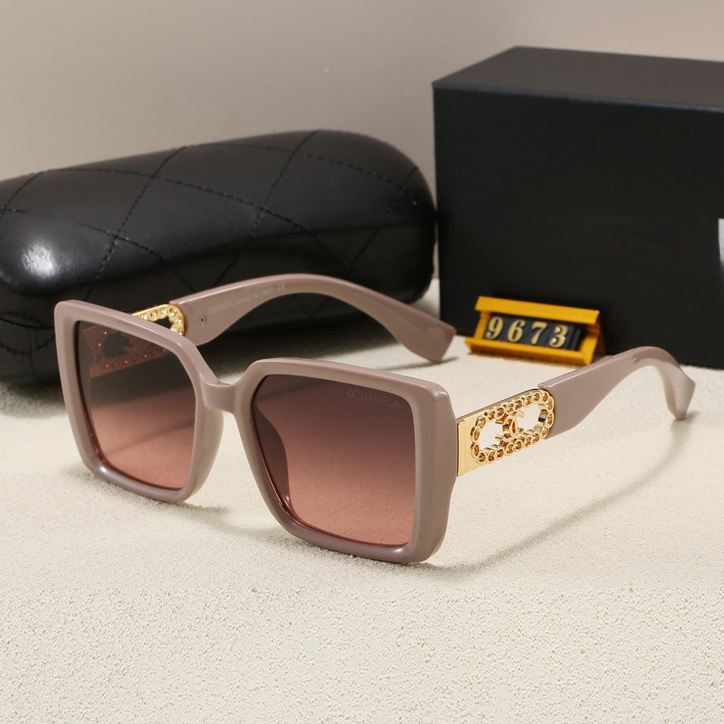 New Chanel-Style Sunglasses for Women, UV Protection, Outdoor Trendy Glasses9673