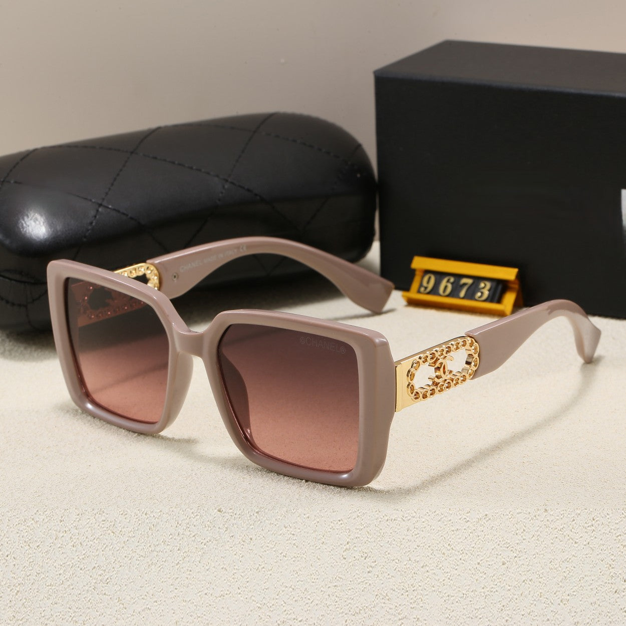 New Chanel-Style Sunglasses for Women, UV Protection, Outdoor Trendy Glasses9673