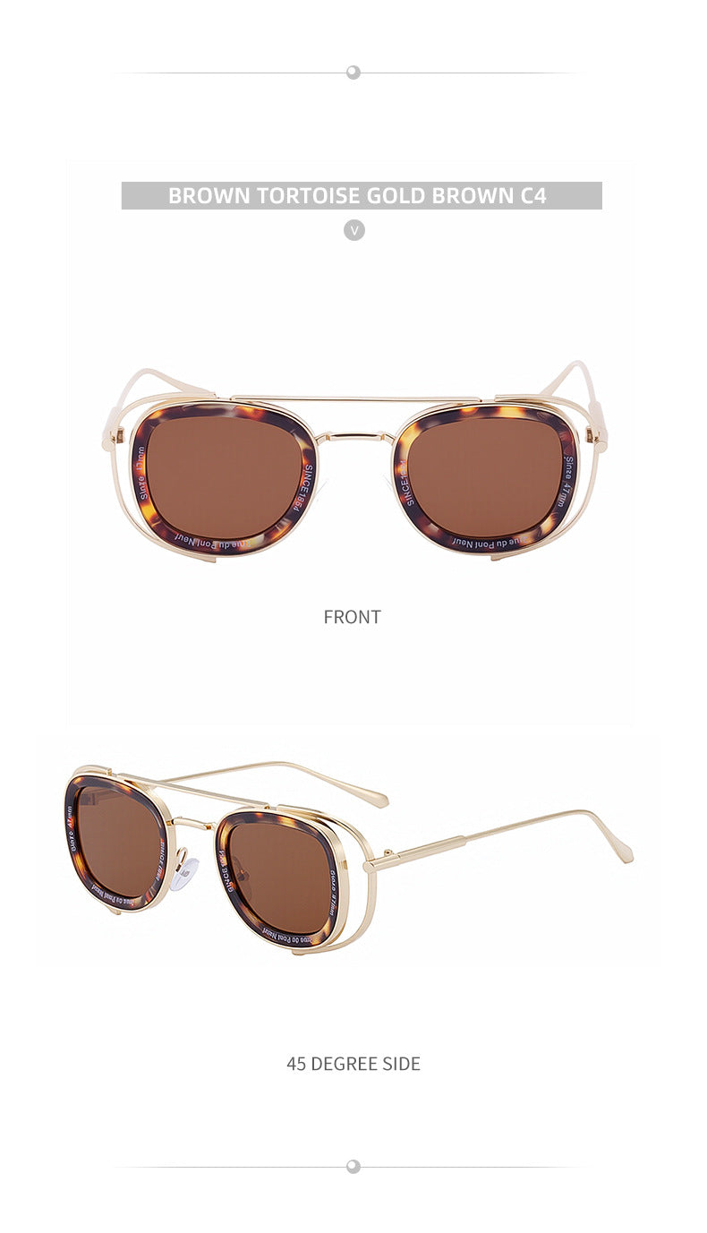 2025New Men's Sunglasses High-End Oval European and American Retro High-Grade Sunglasses for Men Driving