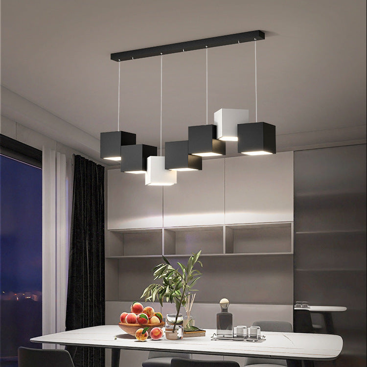 Art Cube Restaurant Light Modern Dining Table Pendant Light Simple Trendy Office Desk Bar Counter Study Room Restaurant Grand Lighting Fixture