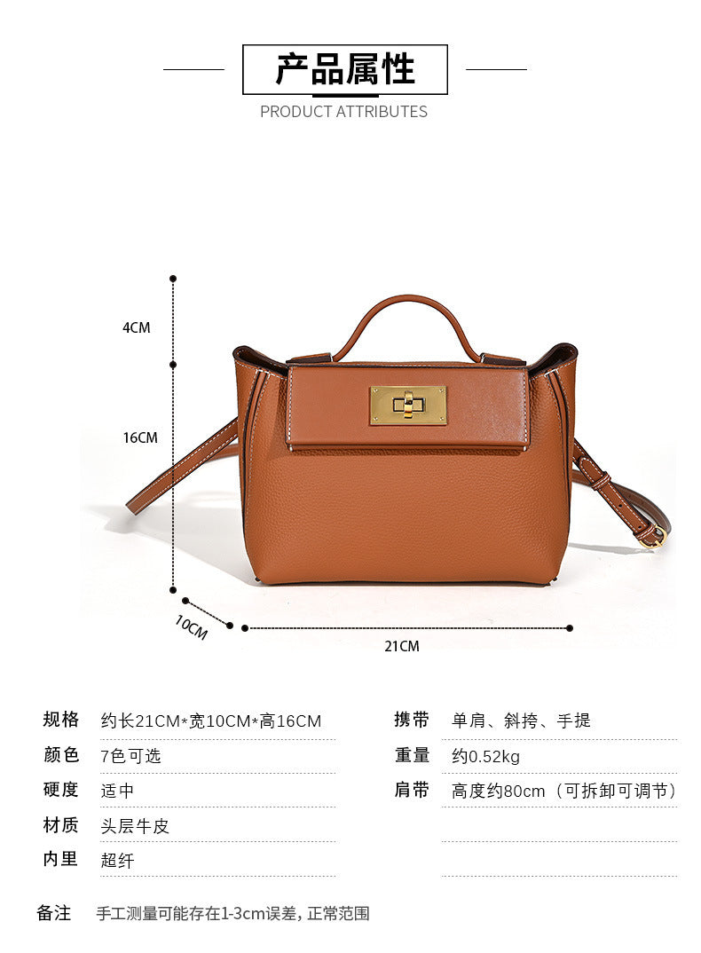 New European and American Style Kelly Bag Versatile Dumpling Bag High-Quality Texture Top Layer Fashion Women's Handbag Tote Shoulder Crossbody Bag
