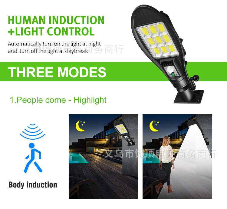 Outdoor Solar Light Human Body Sensing Wall Light Integrated Street Light with Remote Control Garden Light Waterproof Garden Light