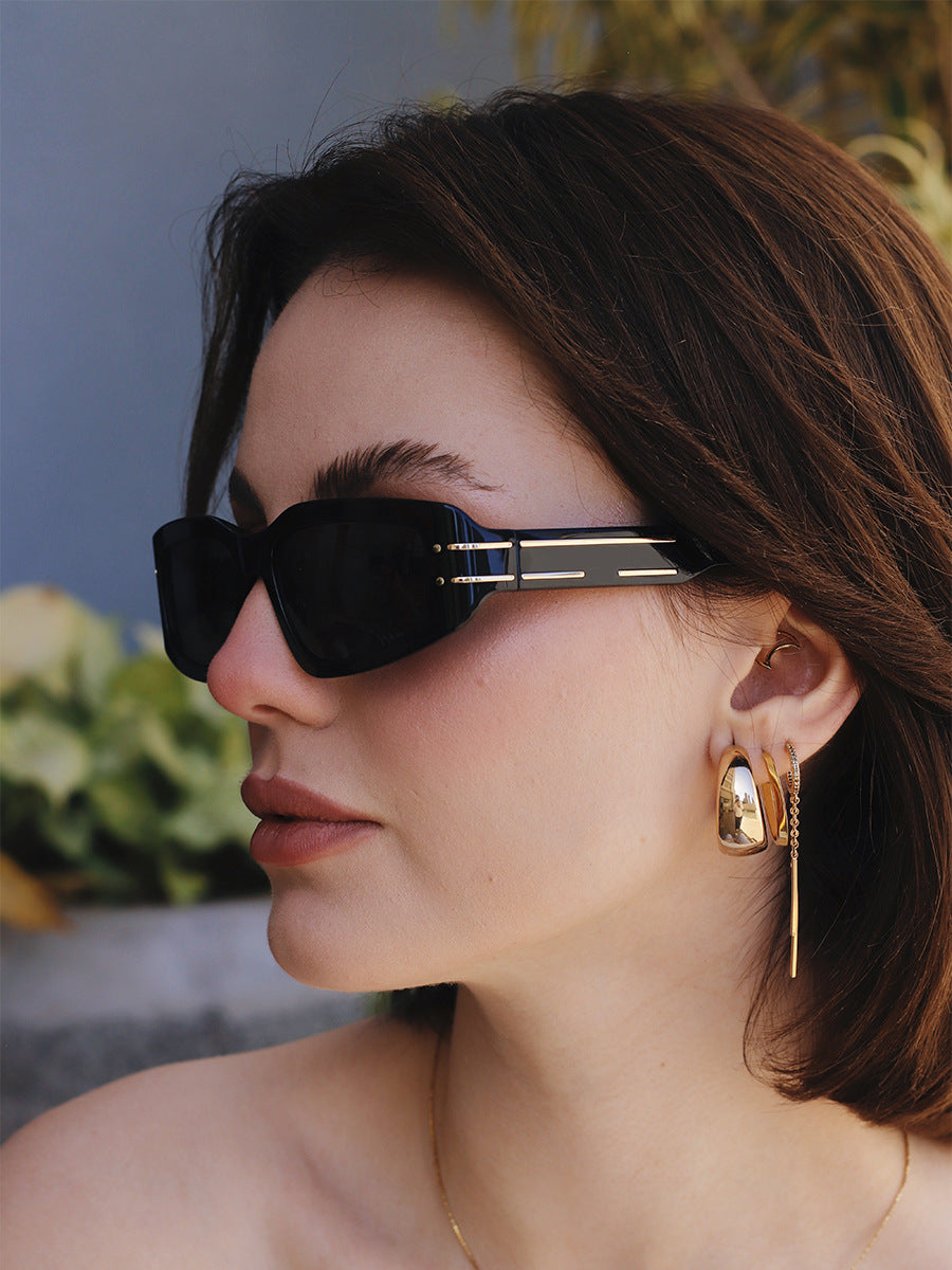 Fashion Square Frame Sunglasses for Women, Sun Protection, High-End European and American Style Small Frame Glasses Wholesale sunglasses Sunglasses