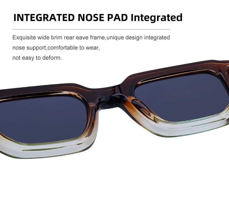 New European and American Fashion Square Frame Sunglasses for Men, Simple Personality Black Frame Glasses sunglasses