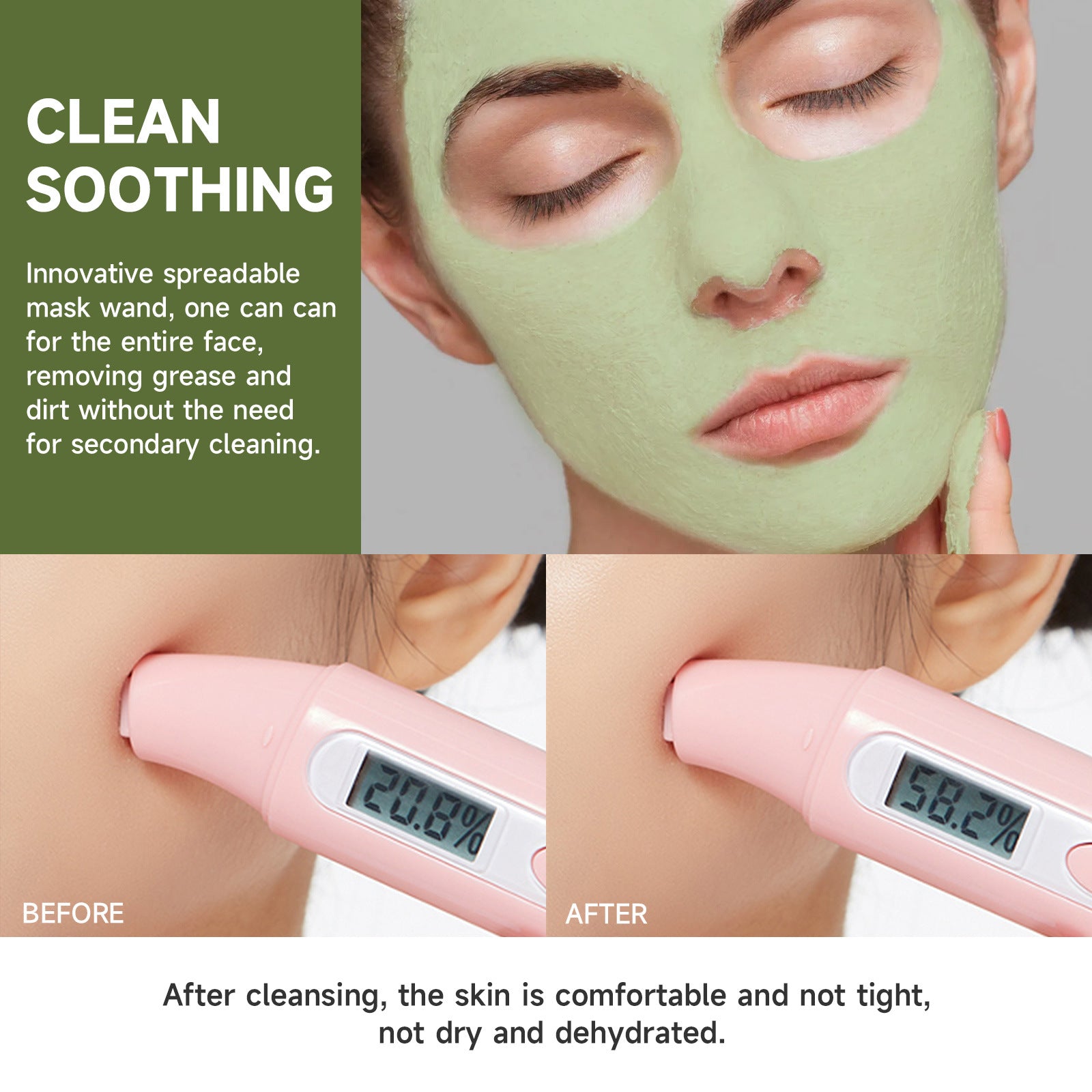 Exclusive Supply green tea Mud Mask Stick Green Tea Oil Control Deep Cleansing Blackhead Removal with Brush Head Mask Mud