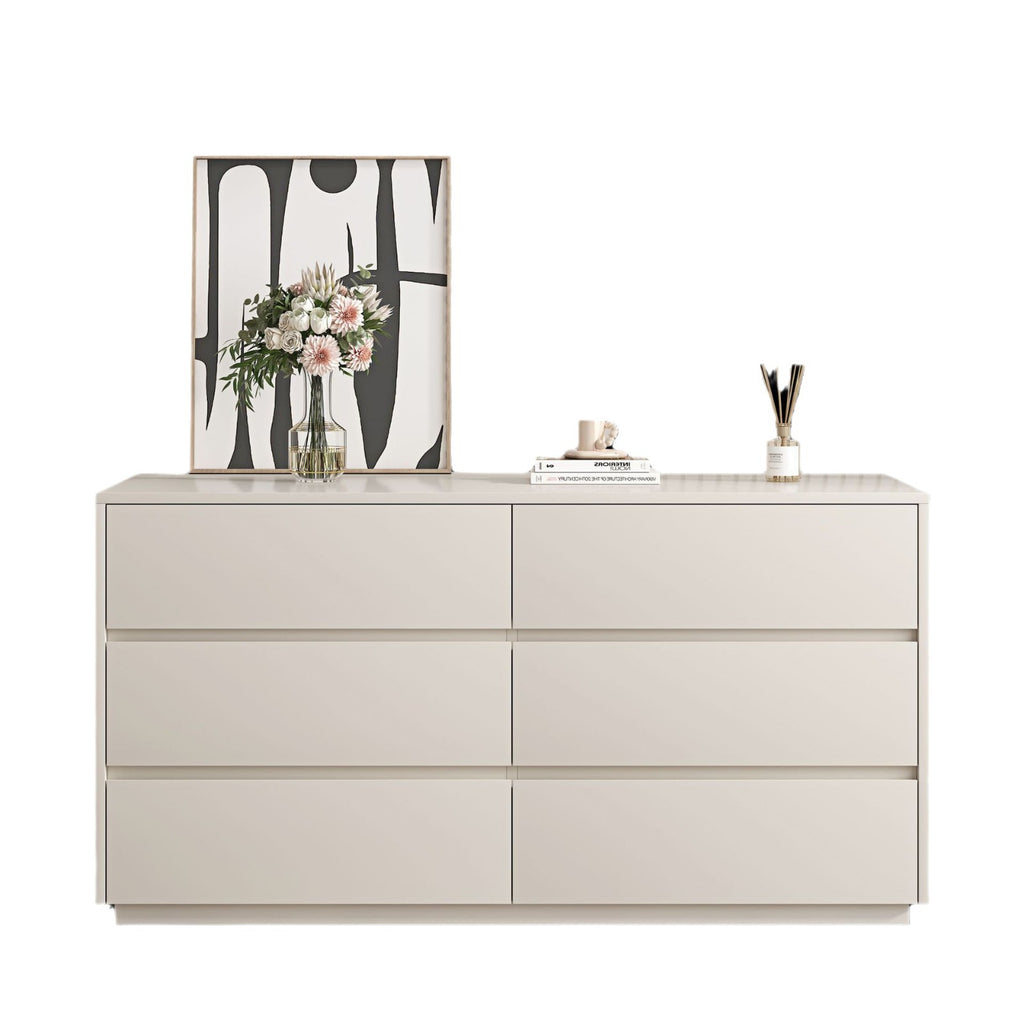 E0Grade European Pine Cream Style Chest of Drawers Simple Drawer Cabinet Bedroom Wall Storage Four-Drawer Cabinet Bedside Cabinet Sideboard