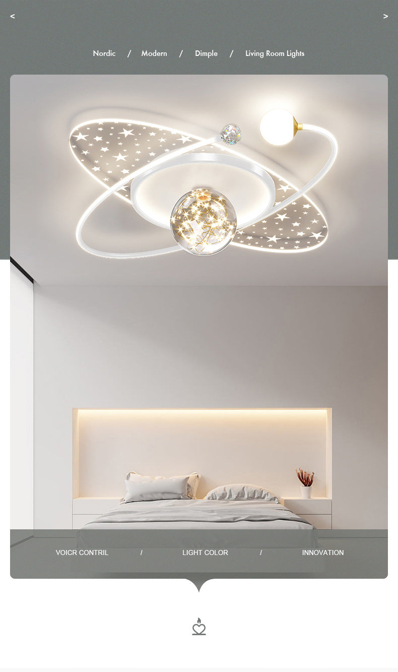 Nordic Bedroom Ceiling Light Modern Simple Creative Geometric Master Bedroom Room Lighting Design Water Ripple Ceiling Light