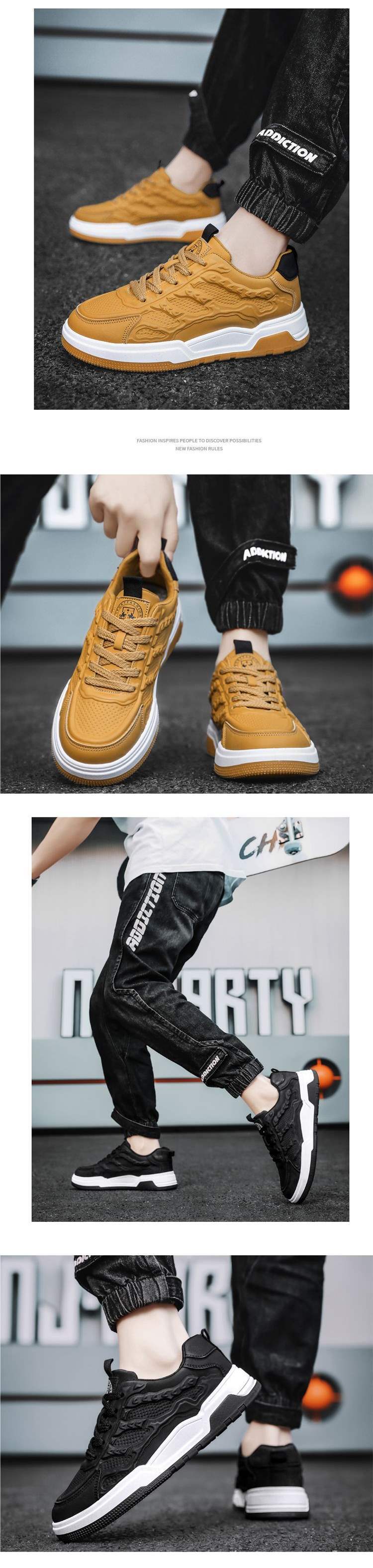Paul2025Campus New Spring Summer Breathable Trendy White Sneakers Casual Height-Increasing Sports Shoes Board Shoes