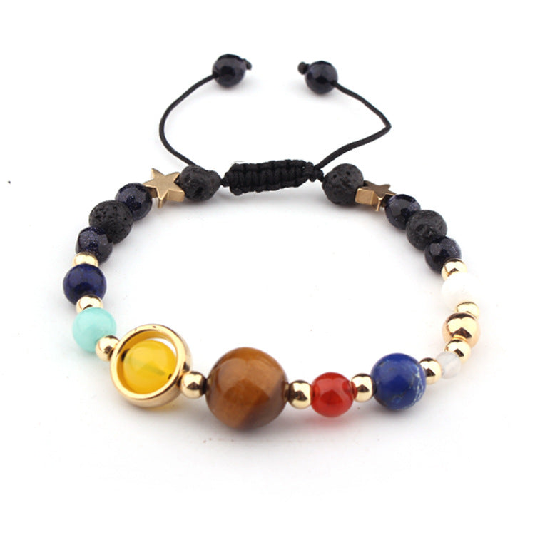 Hot-Selling Universe Galaxy Solar System Eight Planets Bracelet Guardian Star Natural Stone Bead Bracelet Seven Meridians Bracelet