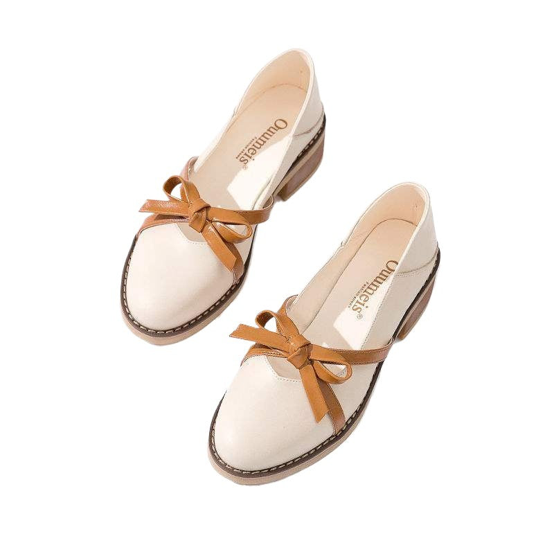 2025New Spring Fairy Shoes Versatile Shallow Mouth Small Leather Shoes Retro Mary Jane Shoes Women's Mid-Heel Single Shoes