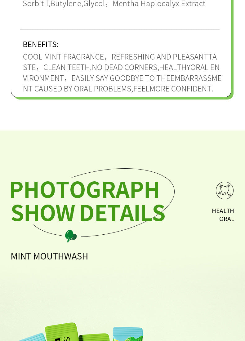 H Full English Mouthwash Box Set SADOER Disposable Portable Oral Cleaning  Wholesale